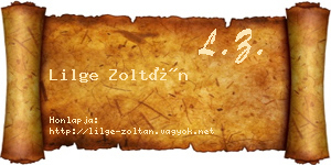 Lilge Zoltán névjegykártya